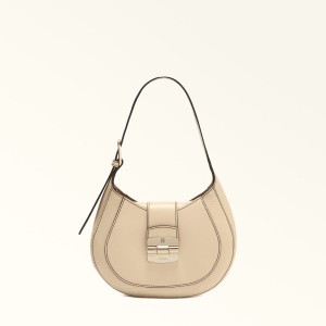 Furla CLUB 2 Skulderveske Dame Beige | 4631-WKMDL