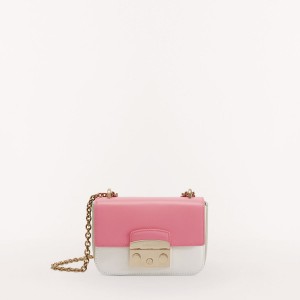 Furla METROPOLIS Crossbody Veske Dame Rosa Hvite | 9247-BJZSC