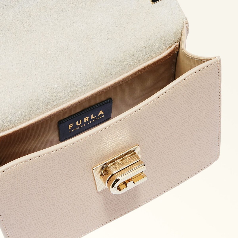 Furla 1927 Crossbody Veske Dame Pisket Krem | 7061-SWFMV