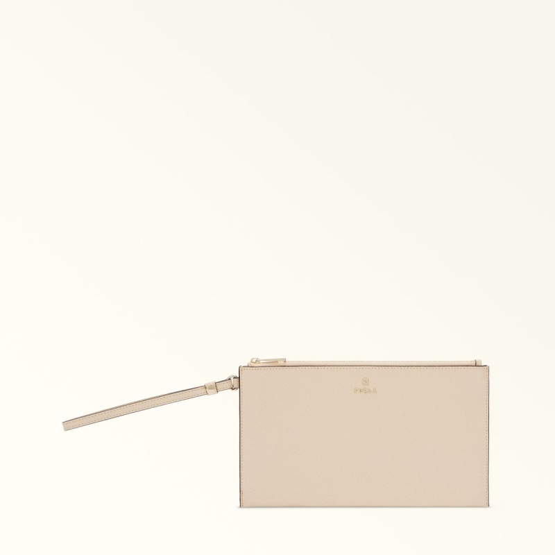 Furla CAMELIA Pouches Dame Pisket Krem | 5893-FQSTX