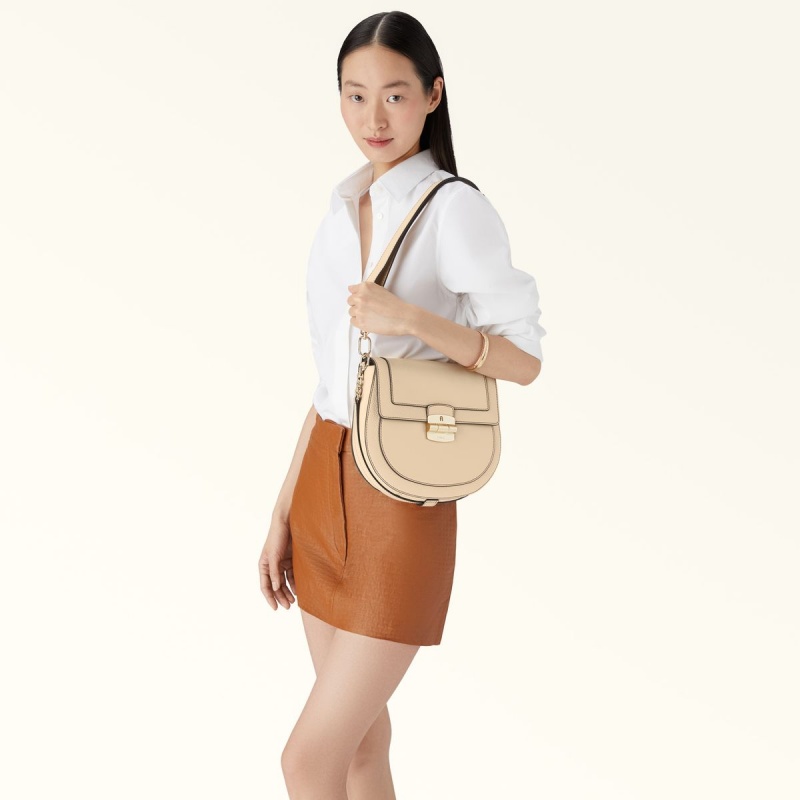 Furla CLUB 2 Crossbody Veske Dame Beige | 8463-NOJXM