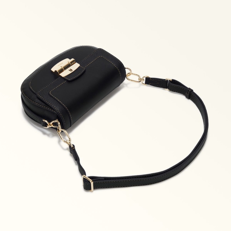 Furla CLUB 2 Crossbody Veske Dame Svarte | 7612-QHIYV