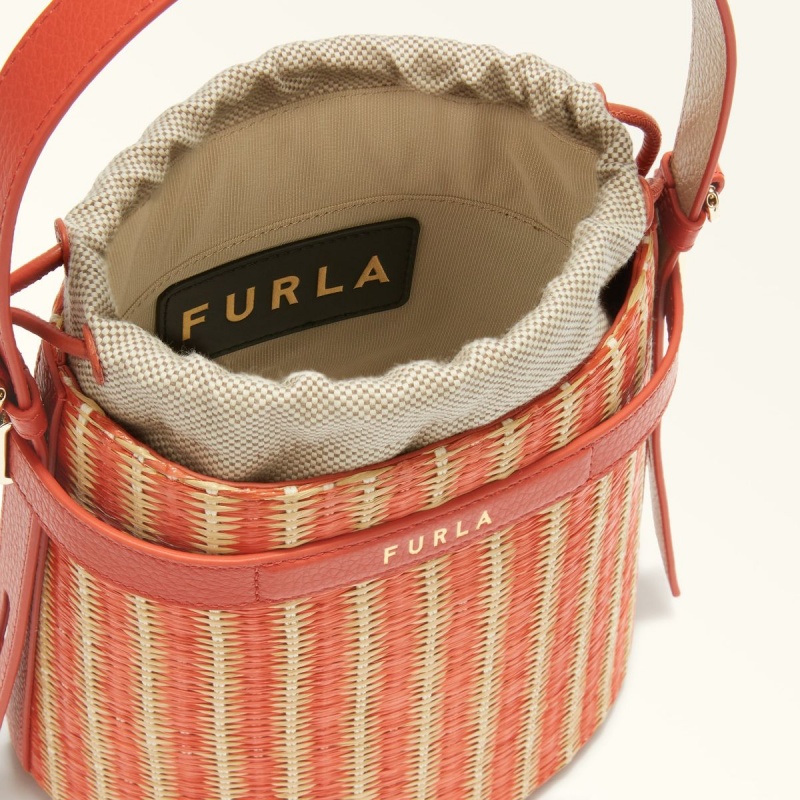 Furla GIOVE Bøtteposer Dame Rød Gul | 5469-TJDYP