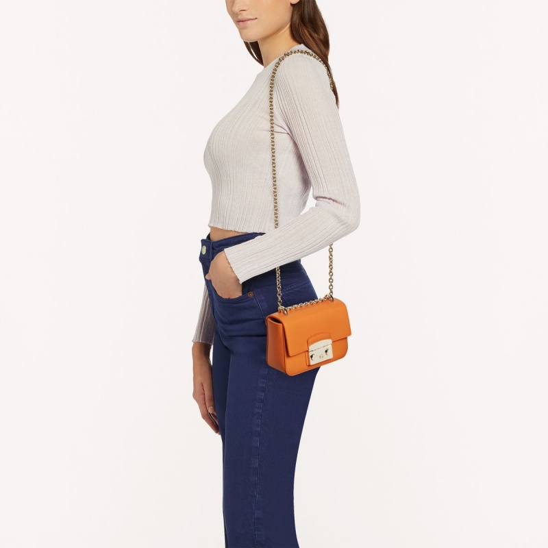 Furla METROPOLIS Crossbody Veske Dame Oransje | 6093-BTZAH