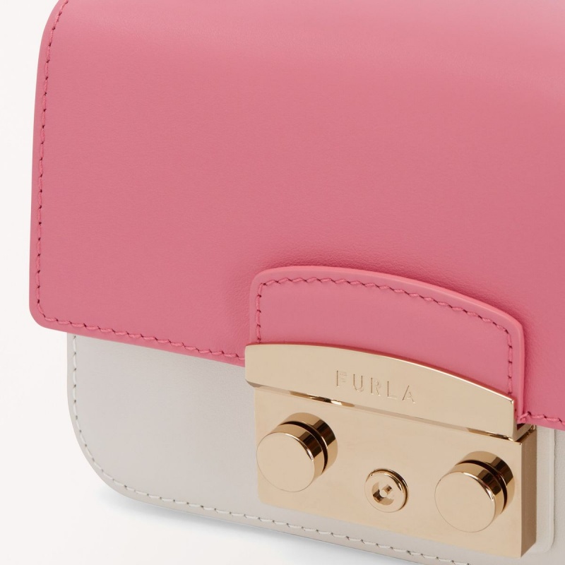 Furla METROPOLIS Crossbody Veske Dame Rosa Hvite | 9247-BJZSC