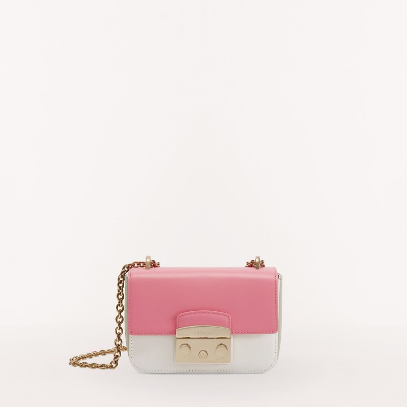 Furla METROPOLIS Crossbody Veske Dame Rosa Hvite | 9247-BJZSC