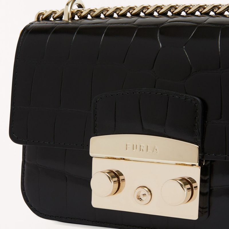 Furla METROPOLIS Crossbody Veske Dame Svarte | 6725-ISOFU